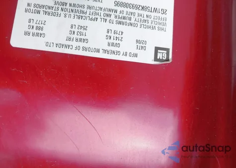 2006 Chevrolet Impala Lt из США, поврежденный, VIN 2G1WT58K269308895